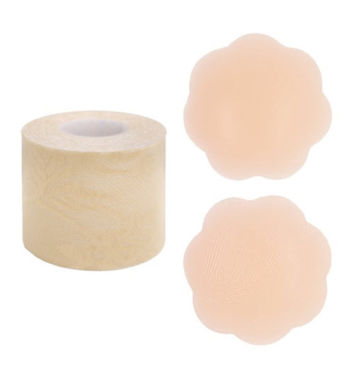 Fullness nude lace body tape N Nipple covers