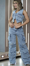 Set Cargo en Jean 6097
