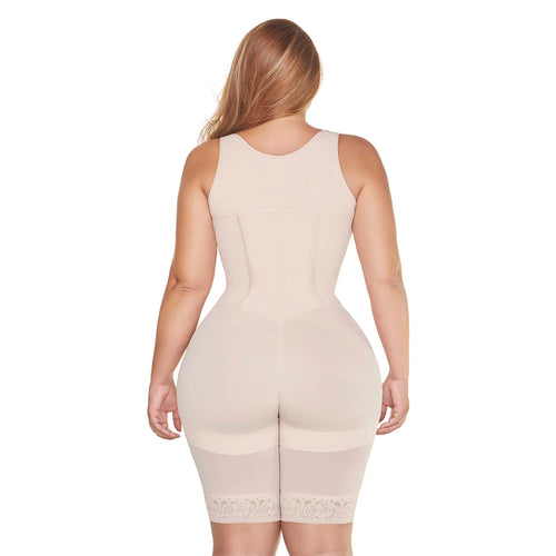FAJAS MARIAE RA002 | FAJAS COLOMBIANAS OPEN BUST BODYSUIT | MID-THIGH H BUTT LIFTER GIRDLE | POWERNET